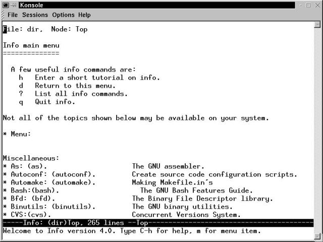 Part of the output from running apropos man.