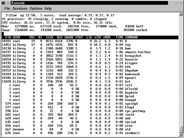 Typical top utility output